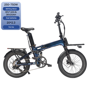 Vélo électrique pliable en aluminium Naicisports 20 pouces pour les trajets urbains quotidiens, 7 vitesses, double batterie, couple de 60-70 Nm, écran LCD couleur - Product Image 1