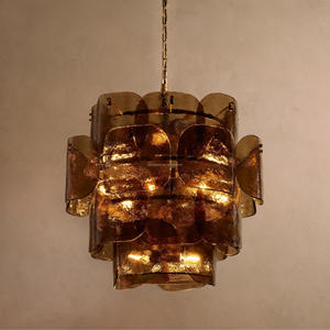 Luminaire <span class=keywords><strong>de</strong></span> décoration intérieure <span class=keywords><strong>de</strong></span> style américain pour chambre à coucher escalier hôtel villa couloir lustre en verre moderne - Product Image 1