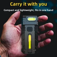 Lampe torche mini EDC super lumineuse 5W 300 lumens, rechargeable USB-C, étanche IP54, lumière de travail d'urgence blanc chaud, pour casquette, vente en gros