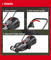 Tondeuse à gazon électrique sans fil VORAN 20V à batterie lithium, poussée automatique, pour jardin et cour