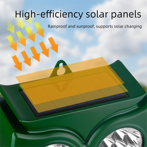 Répulsif d'animaux à énergie solaire avec lumière stroboscopique LED, répulsif ultrasonique extérieur pour chiens, chats, oiseaux, écureuils - Product Image 5