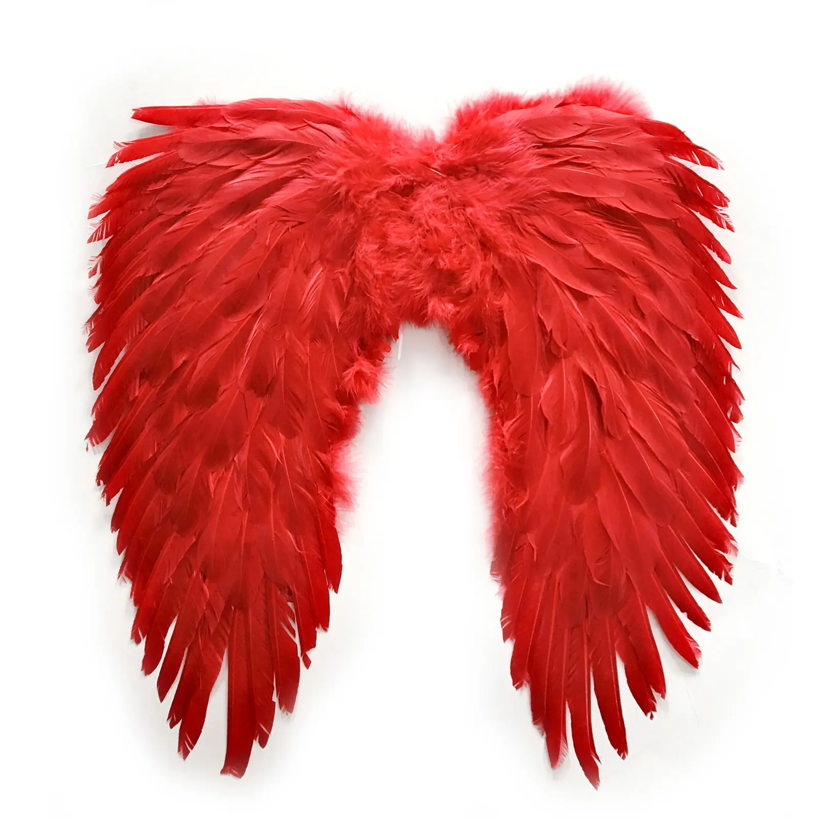 Vente en gros de véritables ailes de plumes d'ange en or, bleu, rouge, noir et blanc, grand et long, pour adultes