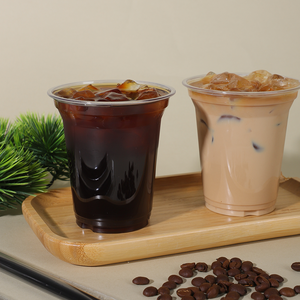 Custom Printed Clear PET <b>Plastic</b> Disposable <b>Cups</b> with Lids for Bubble Tea Smoothie Iced Coffee Food Grade Cold Drink <b>Cups</b> - Product Image 2