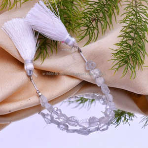 Perles de pierres précieuses de tranche lisse de Zircon blanc naturel exclusif à forte demande pierre de qualité supérieure pour la fabrication de bracelets bijoux naturels - Product Image 3