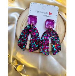 Unique <b>Resin</b> Earrings Handmade Lightweight Design Ideal For Casual Wear Party Looks And Creative Fashion Styling - Product Image 4