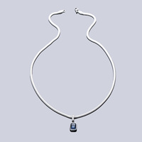 Collier en pierres précieuses pour homme, design géométrique en zircon en acier inoxydable, inaltérable, élégant et simple