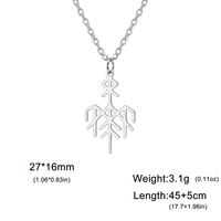 Collier Symbole Wardruna Myshape, Pendentif Runes Nordiques Vikings Elder Futhark, Amulette de Protection, Bijoux en Acier Inoxydable