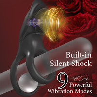 S-HANDE Rosen-Vibrator 2-in-1: Vibrations-Penisring aus Silikon & Klitorisstimulator für Verzögerte Ejakulation – Hodensackring für Paare & Männer