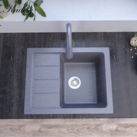 Vente chaude Contemporain Jiangmen Granit Coupe Euston Quartz Coulée Machine Cuisine Évier Simple Bol Un Trous En Gros