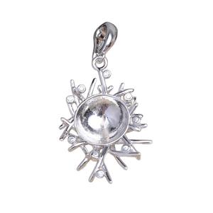 จี้รูปดอกทานตะวันเงินแท้ S925 ยี่ห้อ Wenchi อุปกรณ์ DIY สำหรับเครื่องประดับมุกขนาด 12-13 มม. ตัวล็อคแบบรังนก 13534 จีน - Product Image 5