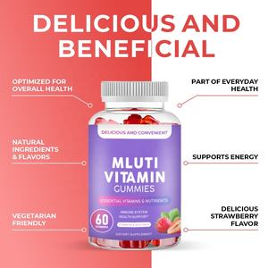 Julong OEM/ODM fornitura multivitaminica Focus energetico donne Halal naturale multivitaminici organici Gummies vitamina integratore alimentare - Product Image 3