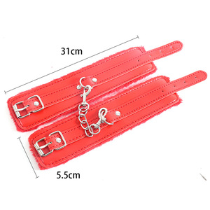 고품질 속박 수갑 조정 가능한 PU 가죽 구속 섹시한 속박 BDSM 섹스 토이 게임 퍼지 수갑 - Product Image 6