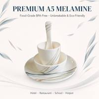 Service de table en mélamine à motif feuilles d'orchidée, style chinois élégant, bol et assiette pour restaurant asiatique, hôtel, usage quotidien CE