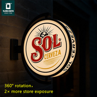 360 °   Enseigne lumineuse circulaire rotative avec logo personnalisé pour la publicité en vitrine