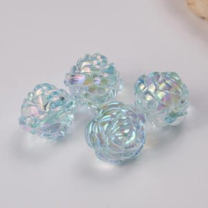 Cuentas perforadas de rosas transparentes, cadena para teléfono móvil, pulsera, accesorios DIY, venta al por mayor, cuentas acrílicas, rosas transparentes - Product Image 3