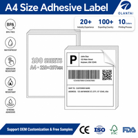 Feuilles d'étiquettes autocollantes en papier offset A4, directement de l'usine, vierges, blanches, imprimables, pour codes-barres, adresses et emballages