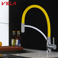 Tuyau flexible en silicone à trou unique, robinet de cuisine portable, robinet d'eau chaude et froide de cuisine noir
