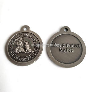 Médaille de protection des animaux de compagnie Saint François d'Assise, Saint François bénisse et protège mon animal de compagnie - Product Image 1