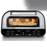 Four à pizza électrique tout-en-un GTPZ15 de 12 pouces en acier inoxydable pour comptoir, friteuse à air 800W, 6 préréglages, grand modèle domestique