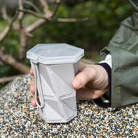 Gobelet portable en silicone imprimé en 3D avec couvercle à vis 260 ml, pour boire directement, idéal pour les sports de plein air, la randonnée, la voiture, les couleurs adaptées au camping
