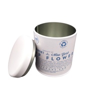 Seau à glace rond en fer blanc vide 6oz 7oz 8oz 9oz, finition givrée glamour, avec couvercle vert et rouge sans soudure, pour la citronnelle, le lait et le pain