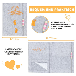 Porte-documents de voyage allemand avec logo personnalisé, impression de carte de <span class=keywords><strong>santé</strong></span> du nouveau-né, couverture de <span class=keywords><strong>passeport</strong></span> en feutre pour carte de maternité - Product Image 2