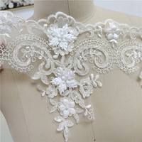 Dentelle à fleurs 3D bricolage à la main robe de mariée voile couture accessoires décoratifs