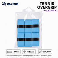 Surgrip de tennis ultra-adhésif double face, doux et absorbant la transpiration, lot de 6, bleu clair, fabrication OEM