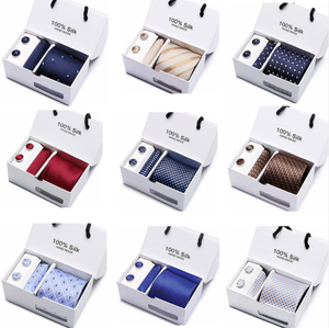 Cravate Classique Dernière Tendance Style Italien Décontracté 100% Soie Meilleure Marque Ensemble de 5 Cravates à Fermeture Éclair pour Hommes - Product Image 3