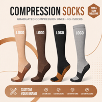 Chaussettes de compression montantes pour enfants avec logo personnalisé, compression graduée, écologiques, respirantes, en Spandex/Nylon, OEM ODM, vente en gros