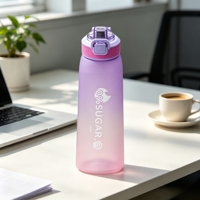 Bouteille d'eau anti-fuite en Tritan+PP avec couvercle à ouverture rapide, sans odeur, idéale pour la randonnée, le camping, les voyages, pour adultes