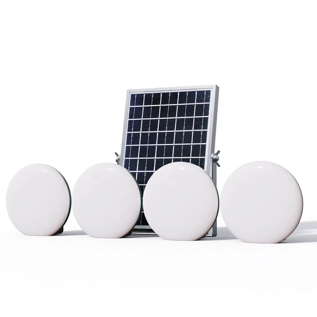 Lanterna led portátil solar de acampamento, 4 unidades, recarregável/banco de energia 2 em 1 design luz solar