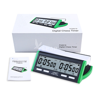 Horloge d'échecs numérique professionnelle LEAP en plastique durable PQ9918 avec compte à rebours simple et multiple, conforme aux règles FIDE, minuteur à retardement bonus