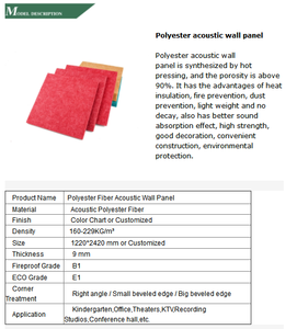Tiange thân thiện với môi chống cháy sợi polyester Bảng điều khiển âm thanh cho khách sạn hấp thụ âm thanh - Product Image 2