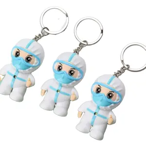 Trang Trí Nhà Cửa Mini Y Tá Phát Sáng Âm Thanh Dễ Thương Trang Trí Búp Bê Trang Trí Keychain Led Âm Thanh Keyring Key Chủ Quà Tặng Xmas