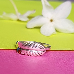 925 Sterling <b>Silver</b> Minimalist Ethnic Wedding <b>Ring</b> with <b>Garnet</b> Stone Channel Setting 18K Gold Plated - Product Image 3