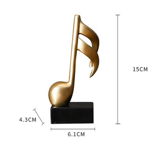 Statue Décorative Notes de Musique en Résine Moderne et Minimaliste, Cadeau Musical, Sculpture Musicale Dorée, Ornements de Bureau et Étagère d'Art à Domicile - Product Image 6