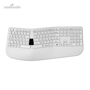 Clavier ergonomique sans fil à double mode avec fonction 2.4G et BT1, compatible avec les systèmes <span class=keywords><strong>Windows</strong></span> 10 et <span class=keywords><strong>Mac</strong></span> <span class=keywords><strong>OS</strong></span> <span class=keywords><strong>X</strong></span>, disposition française - Product Image 3