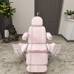 Muebles de salón de belleza modernos de buena calidad, camilla reclinable de cuero rosa para manicura, silla de belleza con reposabrazos, camillas estéticas para lavado de cabello y tratamientos faciales. - Product Image 1