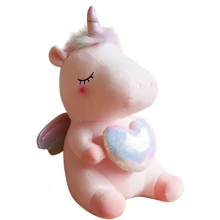 M1418 25cm cavallo di peluche Kawaii con ali di cuore giocattolo di bambola pony unicorn giocattoli di peluche