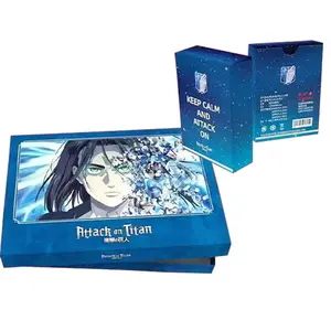 3 diseños de caja de cartas de Anime Eren Yeager Ackerman Attack On Titan Collection Tcg juego de cartas de colección rara