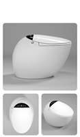 WC intelligent rond avec capteur au sol, siège de toilette intelligent intégré, chasse d'eau automatique, double chasse, fixation au sol, séchage à air chaud