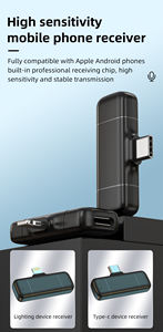 Nouveau Clip sans fil antibruit en direct enregistrement Lavalier Microphone 2.4Ghz abeille Lavalier Microphone pour IOS Smartphone type-c - Product Image 6