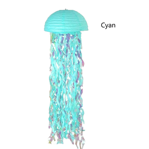 Vari colori 10 pollici mezza rotonda medusa lanterna di carta per matrimonio di natale tema festivo, festa di compleanno decorazione ciondolo - Product Image 6