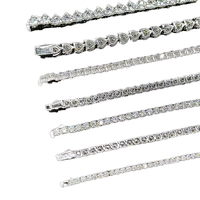 Nouveau design 2024 Collier tennis Hip Hop en argent sterling plaqué platine avec chaîne Figaro et moissanite VVS