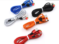 Câble de téléphone 3 en 1 en nylon tressé USB-C de charge rapide pour appareils IOS Adaptateur micro USB 3A Pad Chargeur de batterie rapide et efficace