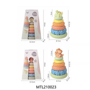 Matériau écologique en caoutchouc souple anneaux empilables texturés <span class=keywords><strong>jeu</strong></span> empilé coloré Silicone bébé jouets de <span class=keywords><strong>bain</strong></span> - Product Image 5
