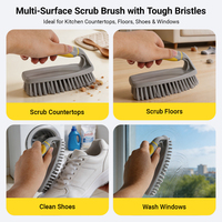 Brosse de nettoyage efficace pour les interstices de salle de bain en PP TPR, brosse à main pour le nettoyage des sols et des joints de carrelage
