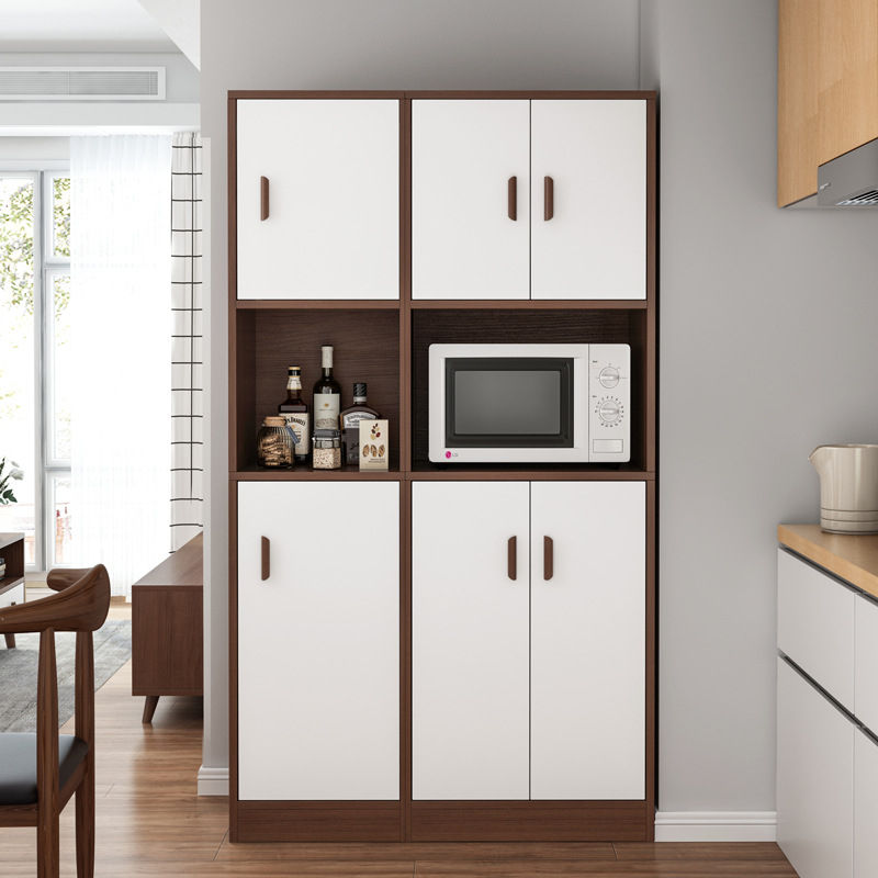 Noyer foncé + porte d'armoire blanche