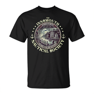 Camiseta The Innsmouth Nautical Society, camiseta gráfica negra para hombre, tema de terror Lovecraft - Product Image 2
